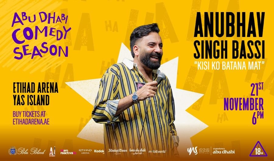Anubhav Singh Bassi Live - Kisi Ko Batana Mat tickets at Etihad Arena, Abu Dhabi