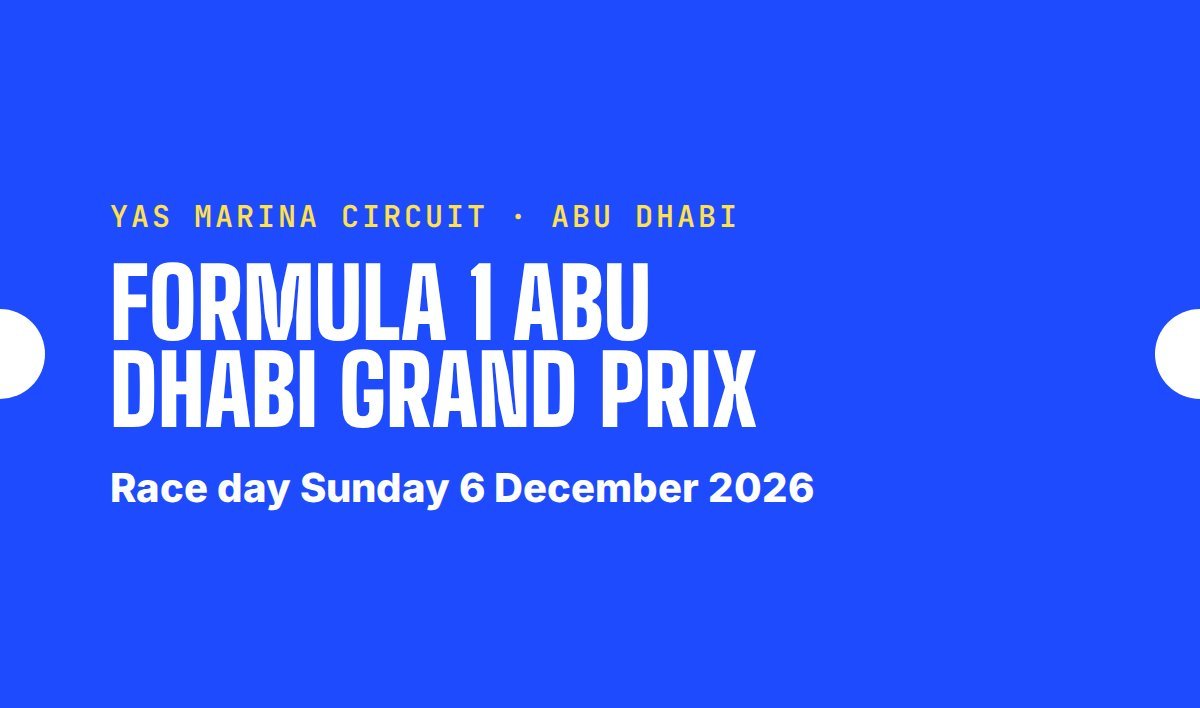 Formula 1 Abu Dhabi Grand Prix tickets, Yas Marina Circuit, Abu Dhabi