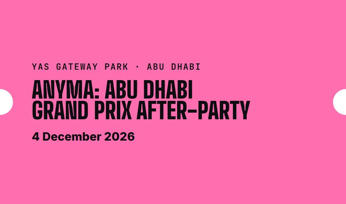 Anyma: Abu Dhabi Grand Prix After-Party tickets, Yas Gateway Park, Abu Dhabi