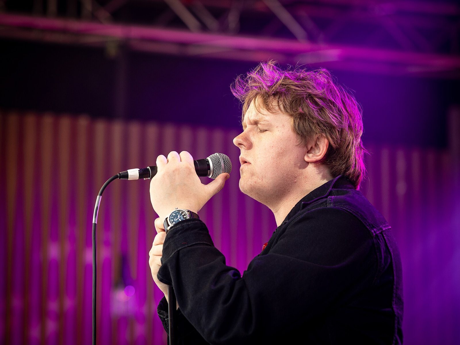 Lewis Capaldi performing on stage
