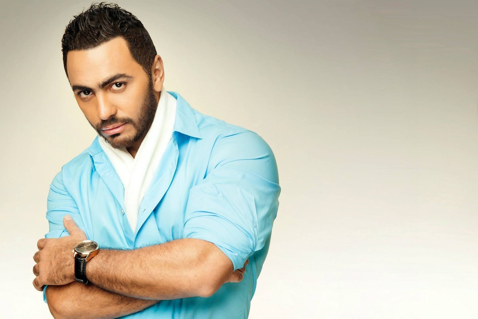 Egyptian singer Tamer Hosny in a press photo